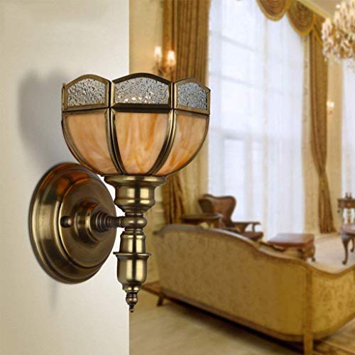 Lámpara de pared de latón mediterráneo GZZ para un pasillo elegante de diseño retro moderno