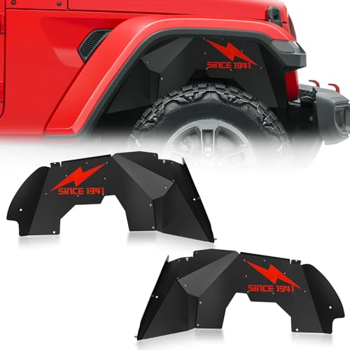 Image of YZONA for Wrangler JL Front Inner Fender Liner Compatible with 2018-2026 Jeep Wrangler JL JLU & Gladiator JT 2 /4 Doors, Bolt-on Wheel Well Liners Off-Road Engine Protection
