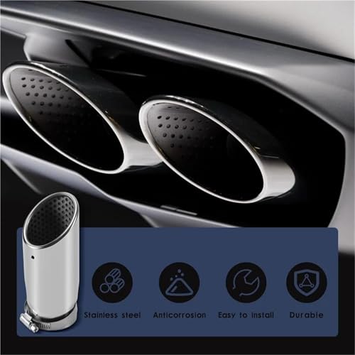 Embout silencieux d'échappement chromé 2 pièces pour tuyau acier inoxydable Mercedes C180