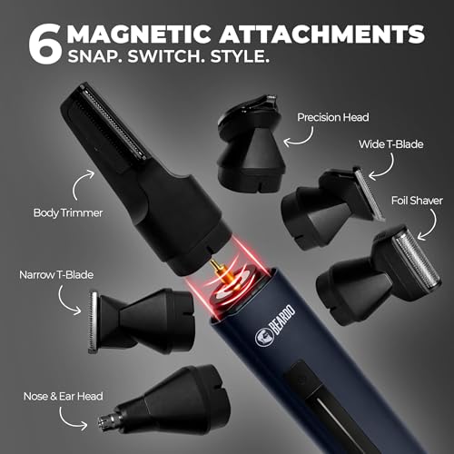 Image of Beardo Godfather Premium Trimmer Kit for Men | Full Body Grooming Kit with 6 Magnetic Attachments | 8000 RPM Motor, 120 Min Runtime, Travel Lock | Self-Sharpening Blades, Aluminium Body | Full Body Trimmer for Men