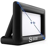 Large Outdoor Games - Inflatable Movie Projector Screen Package (9ft) - Perfect for Family + Kids - Blow Up for Outdoors Backyard Prime or Movies - Strong Frame, Blower, Pegs, Rope Set