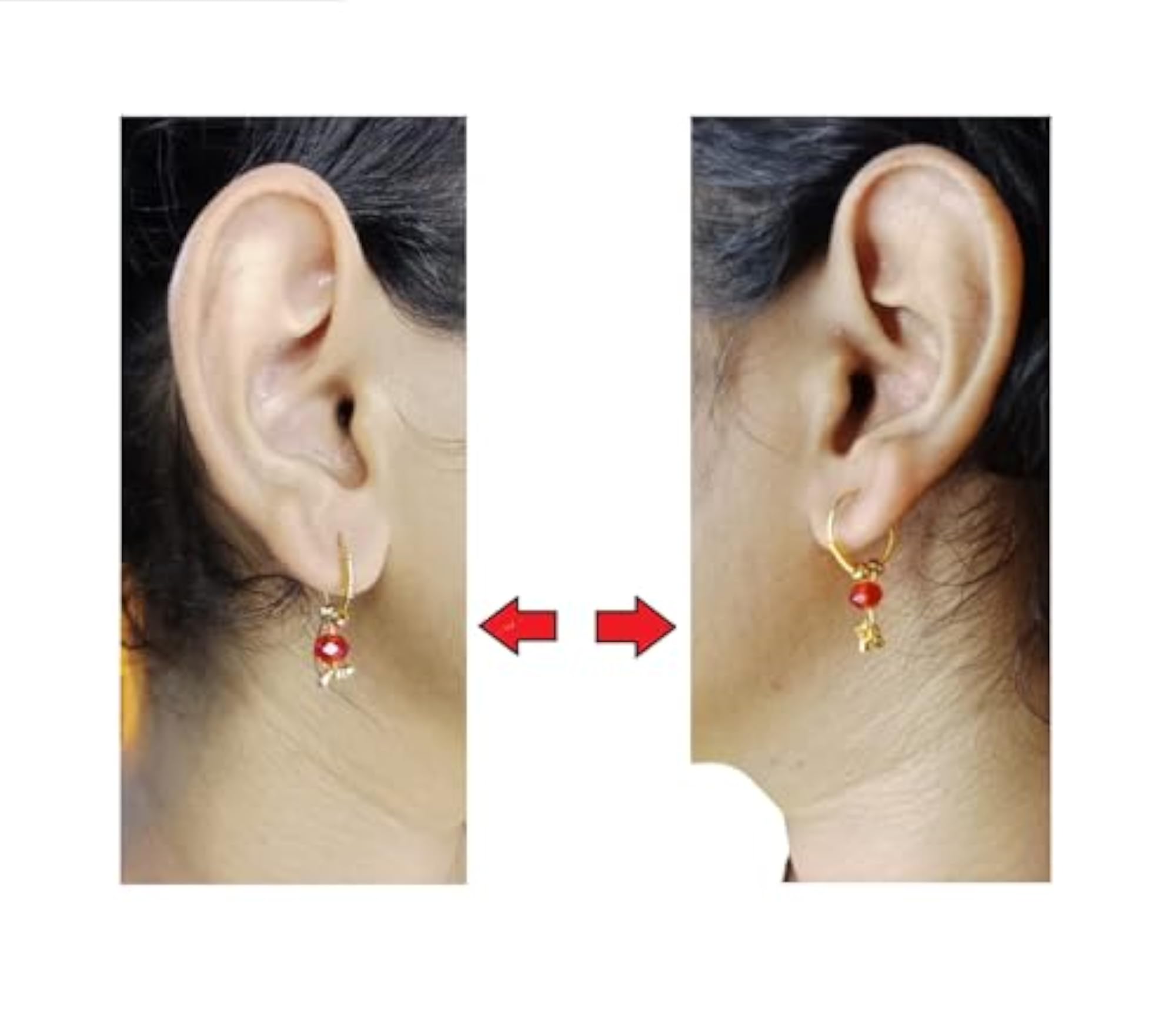 Metal Round Red Earrings & Nose Ring Set for Women