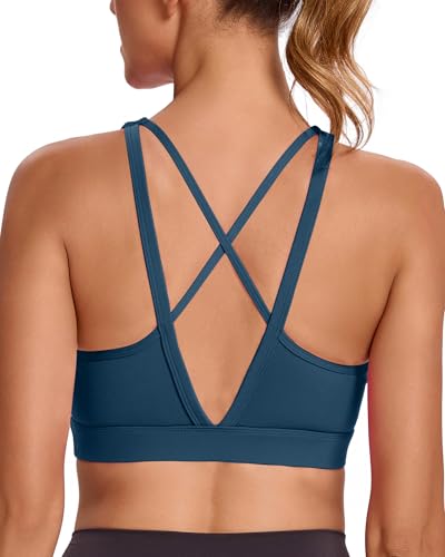 Image of RUNNING GIRL High Impact Sports Bras for Women, High Support Running Sports Bra Moulded Cup Strappy Sports Bras