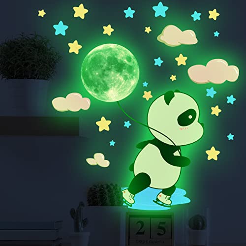 Vinilos decorativos luminosos de panda para pared, 38 piezas miniatura 1