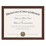 upsimples Certificate Frame with Clear Plexiglass, 8.5 by 11 Picture Diploma Document Degree Frames for Wall and Tabletop, Mahogany,1 Pack