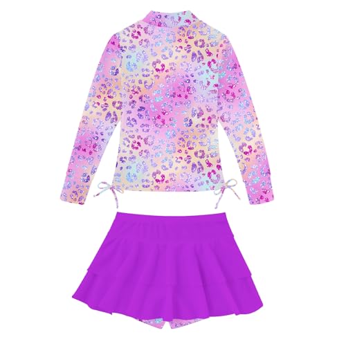 Image of Vogseek 3-12T Girls Swimsuit Long Sleeve Rashguard Bathing Suits Swim Set