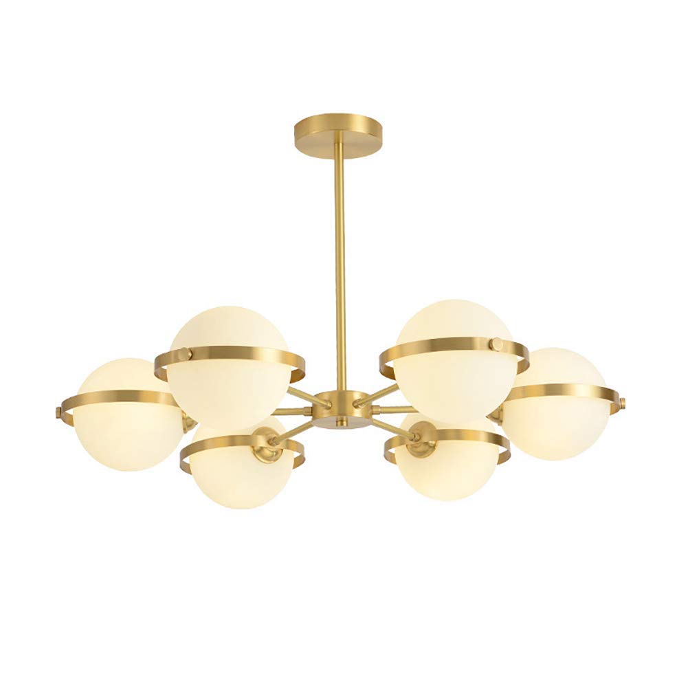KXEcoLife Sputnik Chandelier 6 Lights Modern Pendant Lighting Fixture Mid Century Brass Ceiling Light for Kitchen Dining Room Living Room,Copper,6