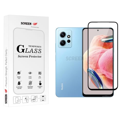 Image of ScreenUp Tempered Glass For Xiaomi Redmi Note 12 4G - Ultra Clear, 9H Scratch Resistant, Full Coverage, Easy Install Screen Protector