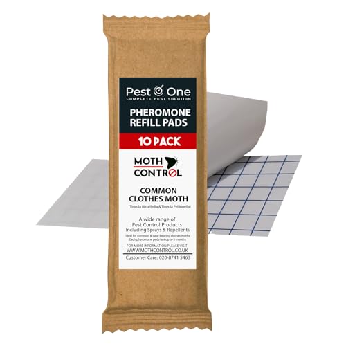 SISI UK Moth Trap Refills Pheromone Traps Clothes Moth Prevention Replacement Pads Cloths Moth Refills Glue Pads for Monitoring Purpose Pack of 10
