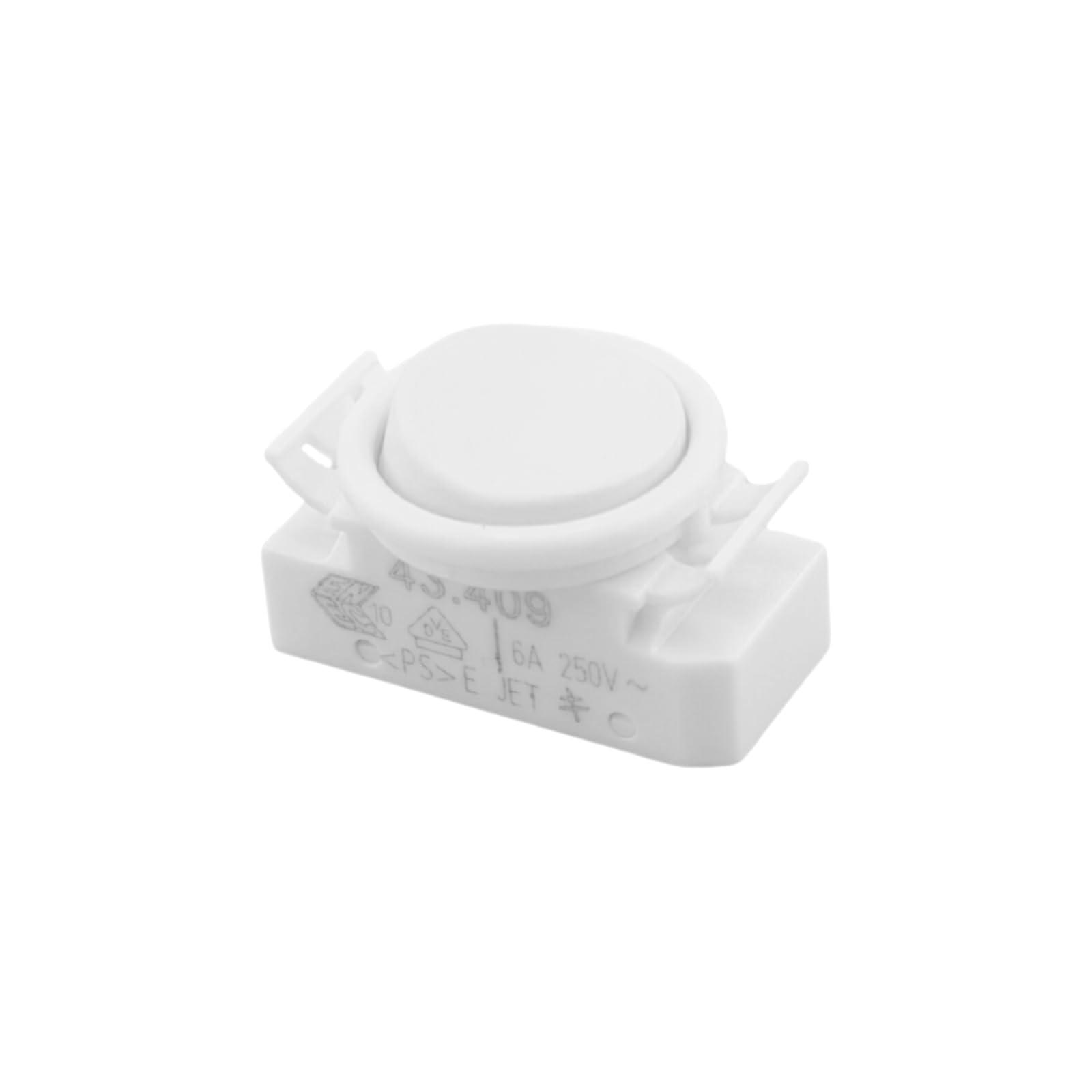 Interruptor basculante BJB 43.409 1 pieza Interruptor de palanca redonda ON/OFF Iluminación empotrada PVC Interruptor empotrado para lámparas Interruptor de repuesto Pieza de repuesto pequeña Blanco