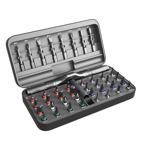 ApexSelect 42 in 1 Magnetic Ratchet Screwdriver Set - Includes Allen Wrenches Sets for Ring Doorbell/Camera Screwdriver Home Repair Electronic & DIY | S2 Alloy Steel with Storage Case.