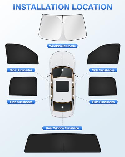 Image of Canvcle Sunshades for Dodge Ram 2500 3500 2010-2025 2026 Accessories Windshield Sun Shade Side Rear Window Shade Cover Sun Visor Shield Privacy Protection Keep Vehicle Cool Black 6PCS