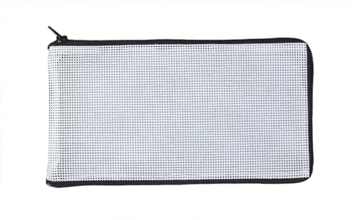 Image of Needlepoint Preassembled Blank Canvas Purse | Wallet | Cosmetic Case Kit, White