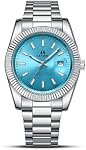 LN LENQIN Mens Watches Analog Quartz Watches Daily Waterproof Stainless Steel Watches Business Wrist Watch for Men
