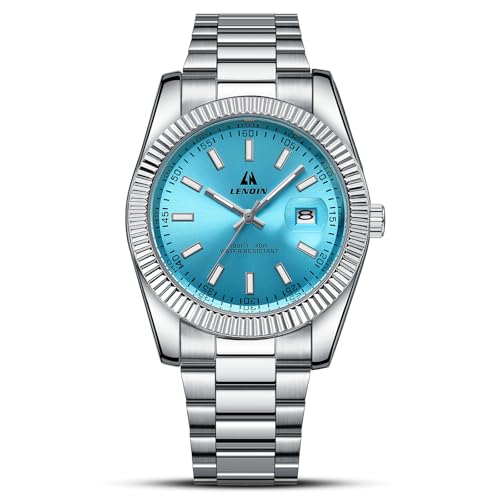 LN LENQIN Reloj Hombre Relojes para Hombre Reloj Analógico De Cuarzo De Acero Inoxidable...