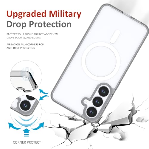 Image of Case for Samsung Galaxy S25 Plus with Mag-Safe, [Anti-Yellowing Technology] [Military Grade Drop Protection] Shockproof Slim Hybrid Phone Case for Samsung Galaxy S25 Plus 5G - Steel Grey