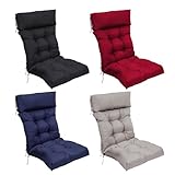 【Einfache Installation】 Das Schaukelstuhlpolster wird mit Schnüren geliefert, mit denen es fest auf den Terrassenstühlen installiert werden kann, und das Design mit zwei Riemen sorgt dafür, dass das Kissen und das Kissen fest sitzen.