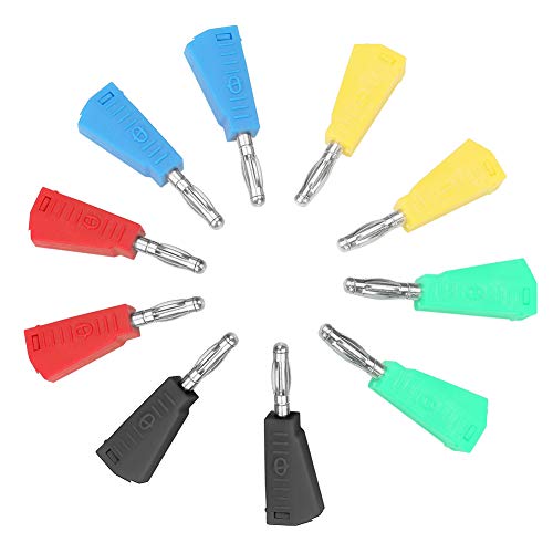 Generic スピーカーバナナプラグ、バナナプラグP3002 4mmニッケルメッキスピーカーバナナプラグコネクタ10pcsテストプローブバインディングポスト