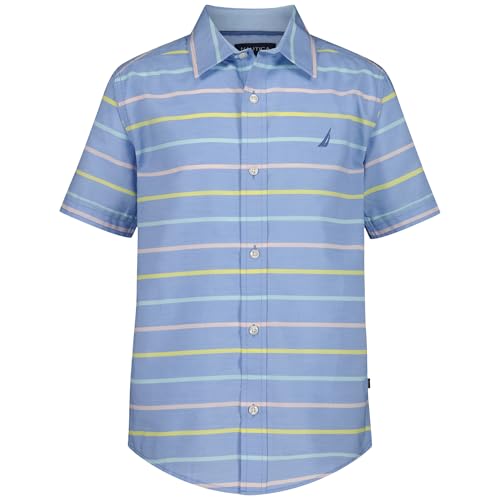 Image of Nautica Boys Short Sleeve Woven Button-Down Shirt. Light Weight & Breathable