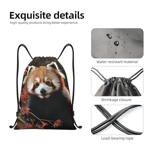 Drawstring Backpack Sports Gym Bags Draw String Bag for Women Men Red Pandas Drawstring Bags Sackpack3