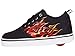 HEELYS Pro 20 Prints Skate Shoe for Adult, Little,and Big Kids - Breathable Microfiber Lining, Padded Footbed, and Long-Lasting Footwear Black/Red Flames 5 Big Kid (Men's 5) M