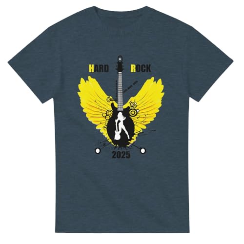 T-shirt col rond lourd unisexe Jaune de la collection Hard Rock 2025