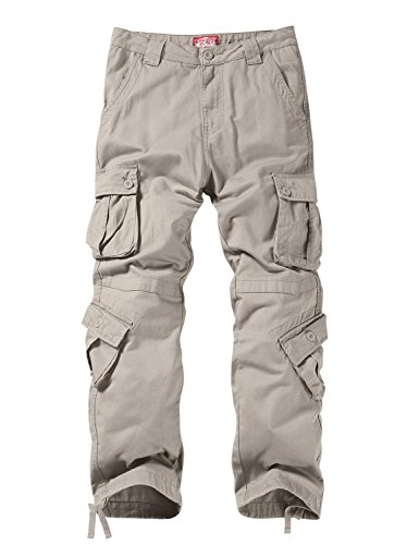 Image of Match Men's Wild Retro Multi-Pockets Utility Casual Cotton Cargo Trousers #3357