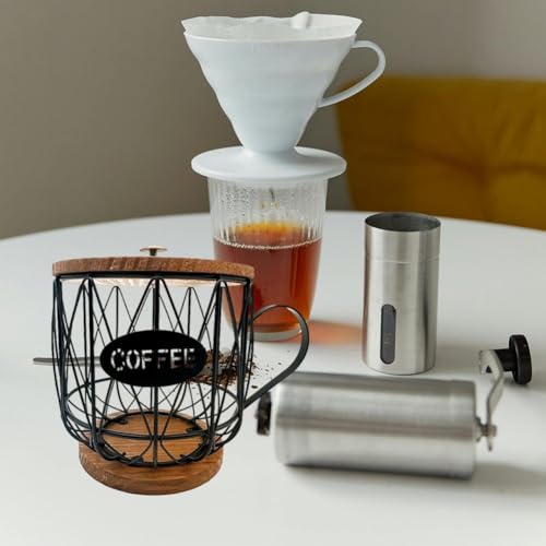 Panier de rangement en fer et bois au design authentique pour café - 6