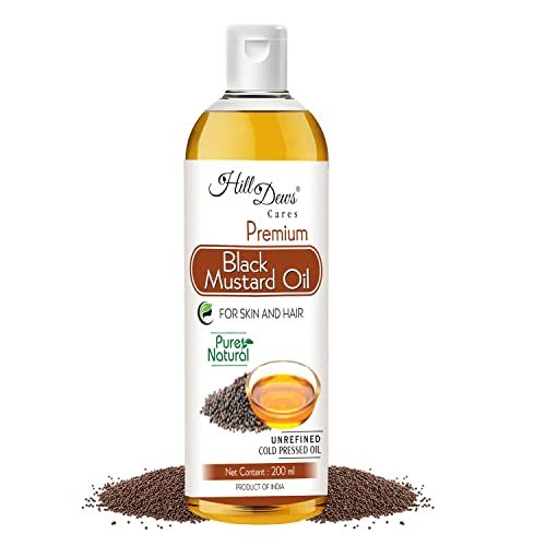 Image of Black Mustard Oil 200 ml Pure Unrefined Cold Pressed For Skin and Hair
