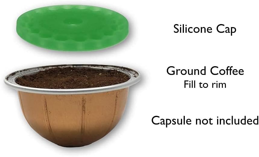 My-Cap Silicone Capsule Caps - Compatible with Nespresso Vertuo Pods - Reusable, Food Grade & BPA Free Coffee Pod Cap - Reuse your Nespresso Vertuo Capsules image 3