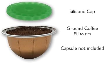 My-Cap Silicone Capsule Caps - Compatible with Nespresso Vertuo Pods - Reusable, Food Grade & BPA Free Coffee Pod Cap - Reuse your Nespresso Vertuo Capsules