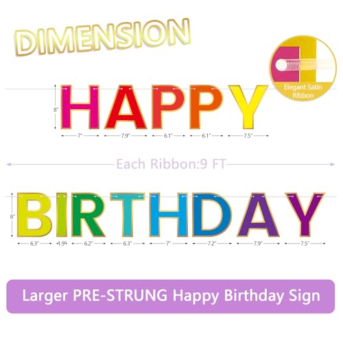 Image of Pre-Strung Happy Birthday Banner - Colorful Party Decorations