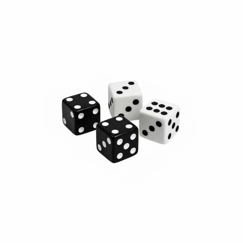 9 mm Backgammon Würfel (klein) – Mini Würfel Set aus Acryl – Klein & Leicht – Kompakte Spielwürfel – Schwarz oder Weiß (Weiß, 4X)