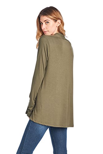 Image of Women Casual Open Front Long Sleeve Lightweight Softest Viscose Made from Bamboo Cardigan