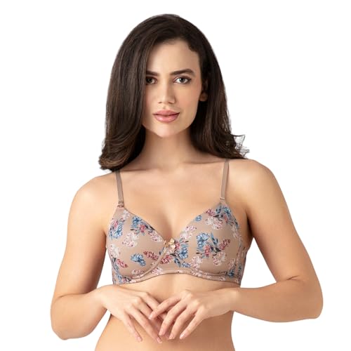 Image of Amante Smooth Charm Women's Wire-Free Padded T-Shirt Bra | Smooth Invisible Cups | Detachable Multiway Straps | Lightly Padded Everyday Comfort Bra | Soft Microfiber Fabric