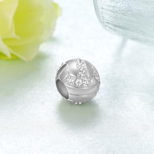 Sport Charm Sterling Silver Volleyball/Baseball/Softball/Soccer/Basketball/Football/Pickleball Charms for Bracelets Sport Jewelry Gifts for Women3
