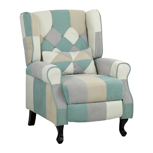 Totò Piccinni Sillón Relax Reclinable Individuales con Reposapiés Acolchado (Comfort, Patchwork Sky)