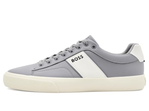 Image of BOSS Men's Aiden Logo Block Leather Low Top Sneakers