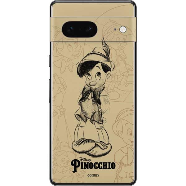 Skinit Decal Phone Skin Compatible with Google Pixel 7 - Officially Licensed Disney Pinocchio Sketches Portrait Design