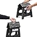 ACSTEP Folding Step Stool, Lightweight Plastic, Non-Slip, Foldable, Black, 8.5 inches, Industrial Style, For Kids, Bathroom, Bedroom, Kitchen, Sink, Counter