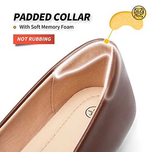 Image of BABUDOG Women's Black Flats Shoes,White Dress Shoes for Women,Crimping Faux Suede Ballet Flats Comfortable