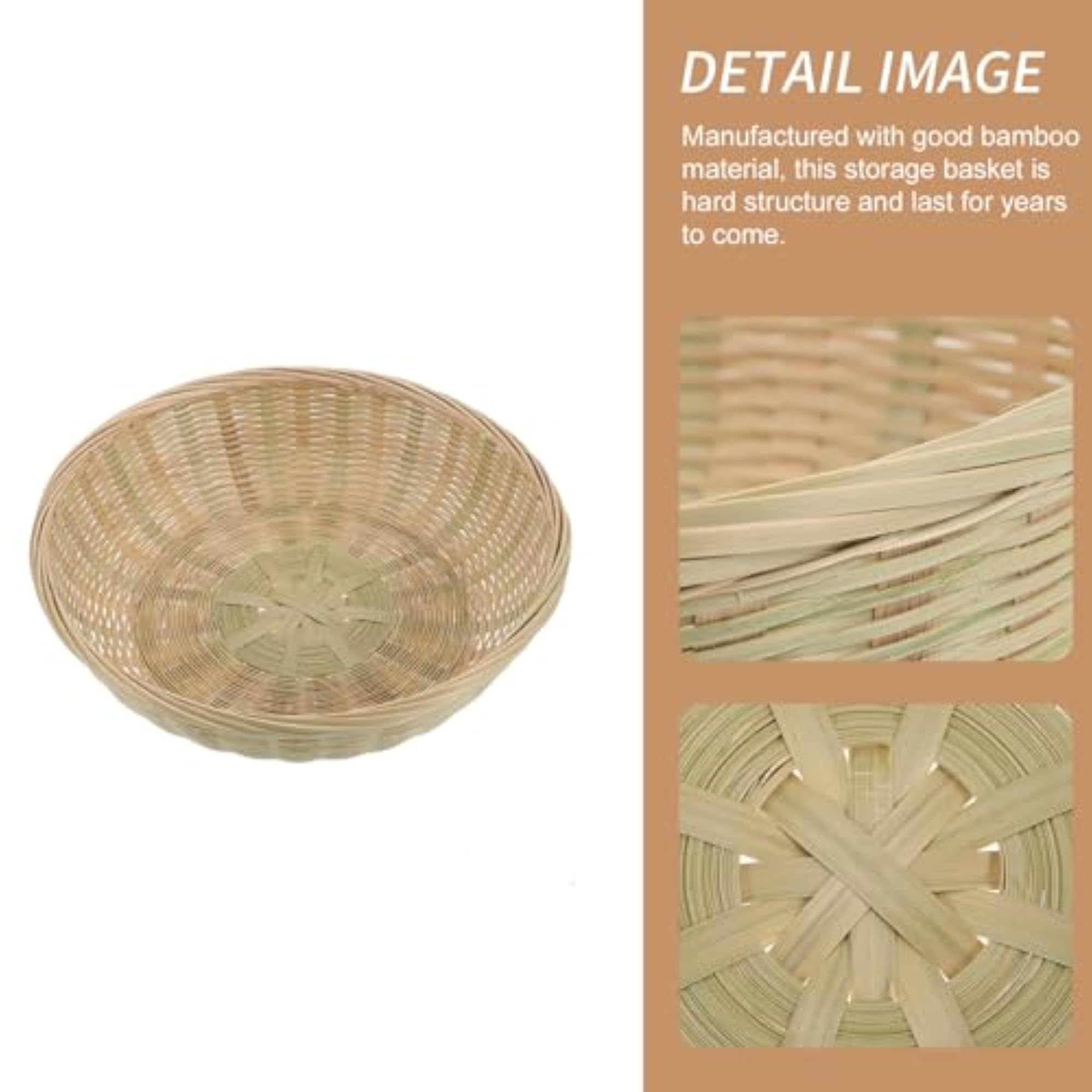 Woven Bamboo Bread Basket for Fruit Serving