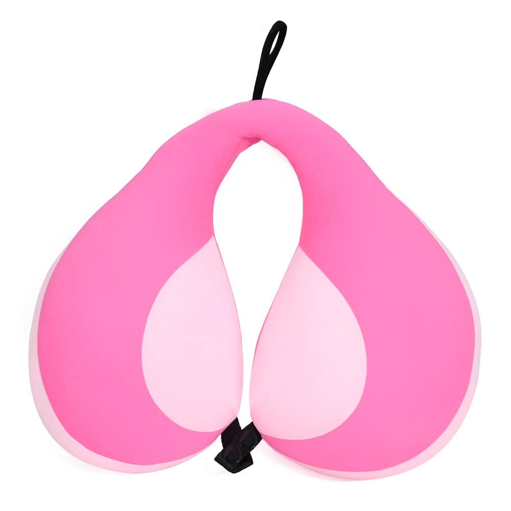 MOOB Kids Travel Pillow for Car Seat Kids Travel Neck Pillow U-Shape Car Seat Head Support Children Stroller Pillow Toddler Neck Pillow for Carseat Pink 3-12 Y/O