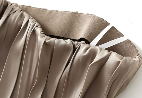 Women's Pleated Skirt Elegant A-Line High Waist Crinkled Midi Skirts Casual Summer Outfits3