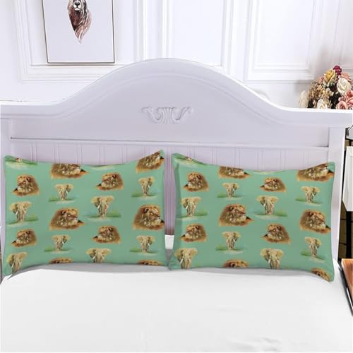 Housse de couette lion imprimé 3D en microfibre douce avec 2 taies