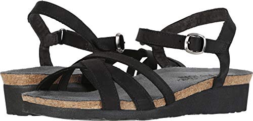 NAOT Footwear Women's Brittany Black Velvet Nubuck Sandal 10 M US