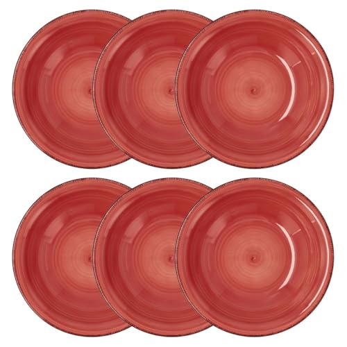 Quid Coral Vita Set 6 Platos Hondos Ceramicos Apto Microondas Seque Los Platos Por Las Dos Caras Después De Cada Lavado Apilable