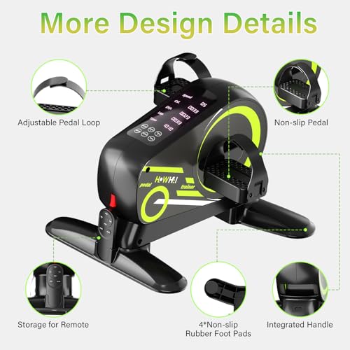 Image of Mini Exercise Bike, Motorized Under Desk Pedal Exerciser Leg /Arm Cycle for Senior, Auto&Manual Mode, Adjustable Speed, LCD Display, Remote Control