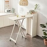 GSATREY Stehtisch Klappbar, Frühstücksbar, Moderner Bartisch, Rechteckiger Stehtisch, Ausbaubar...