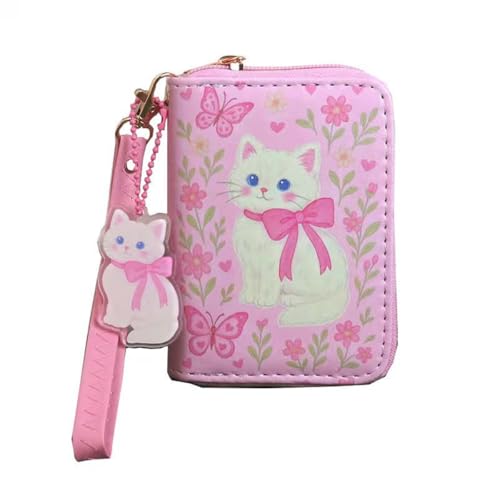 AACKS Little Girls Coin Purse Kids Small Wallet for Teens Women Mini Coin Pouches with Strap Cute Cartoon Card Holder Cat Kitty Panda Unicorn